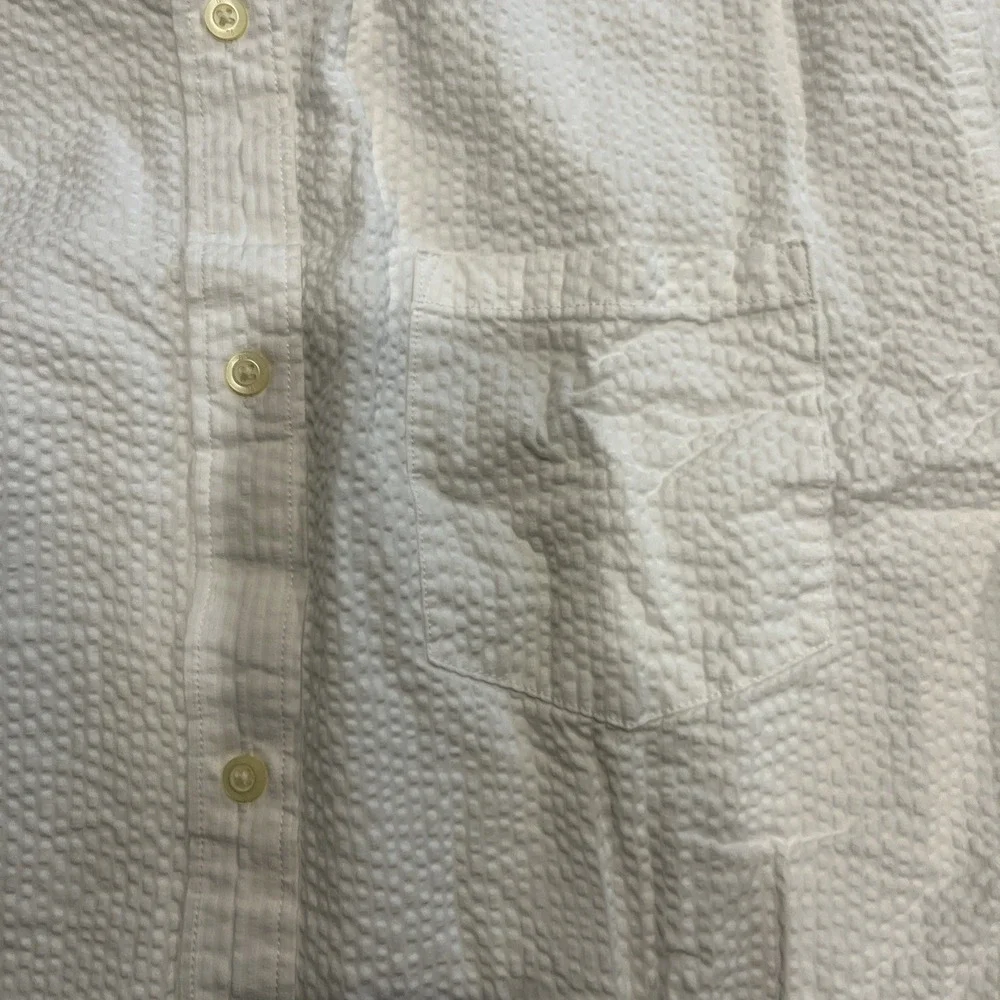 Banana Republic men's soft wash‎ tailored slim fit white texture shirt NWT XLT
